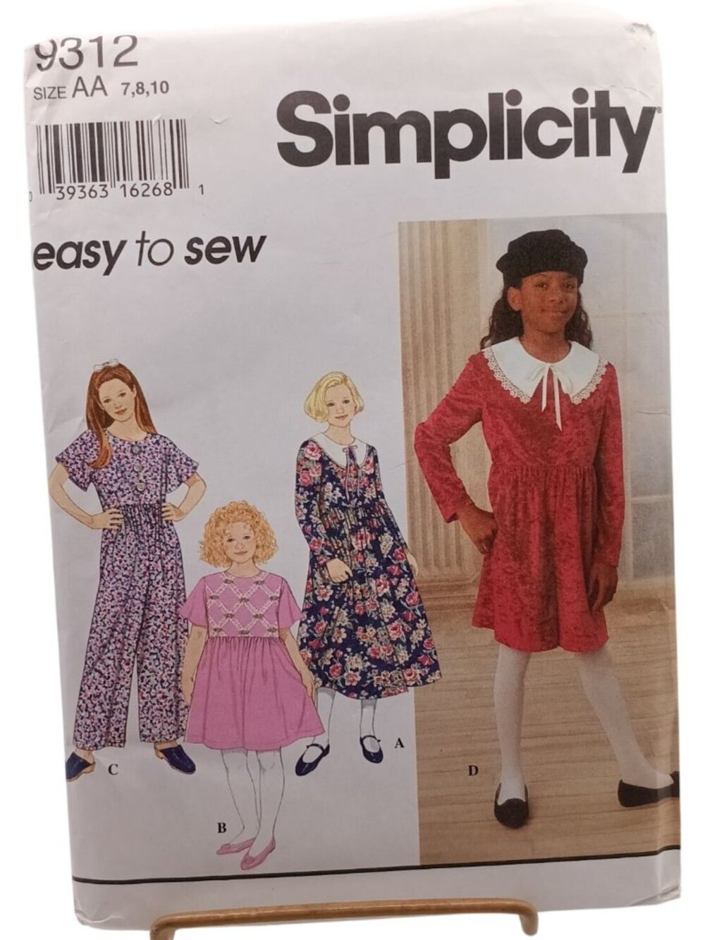 Simplicity 9312 Girls Dress & Jumpsuit Sewing Pattern Sizes 7-10 Easy To Sew Vin